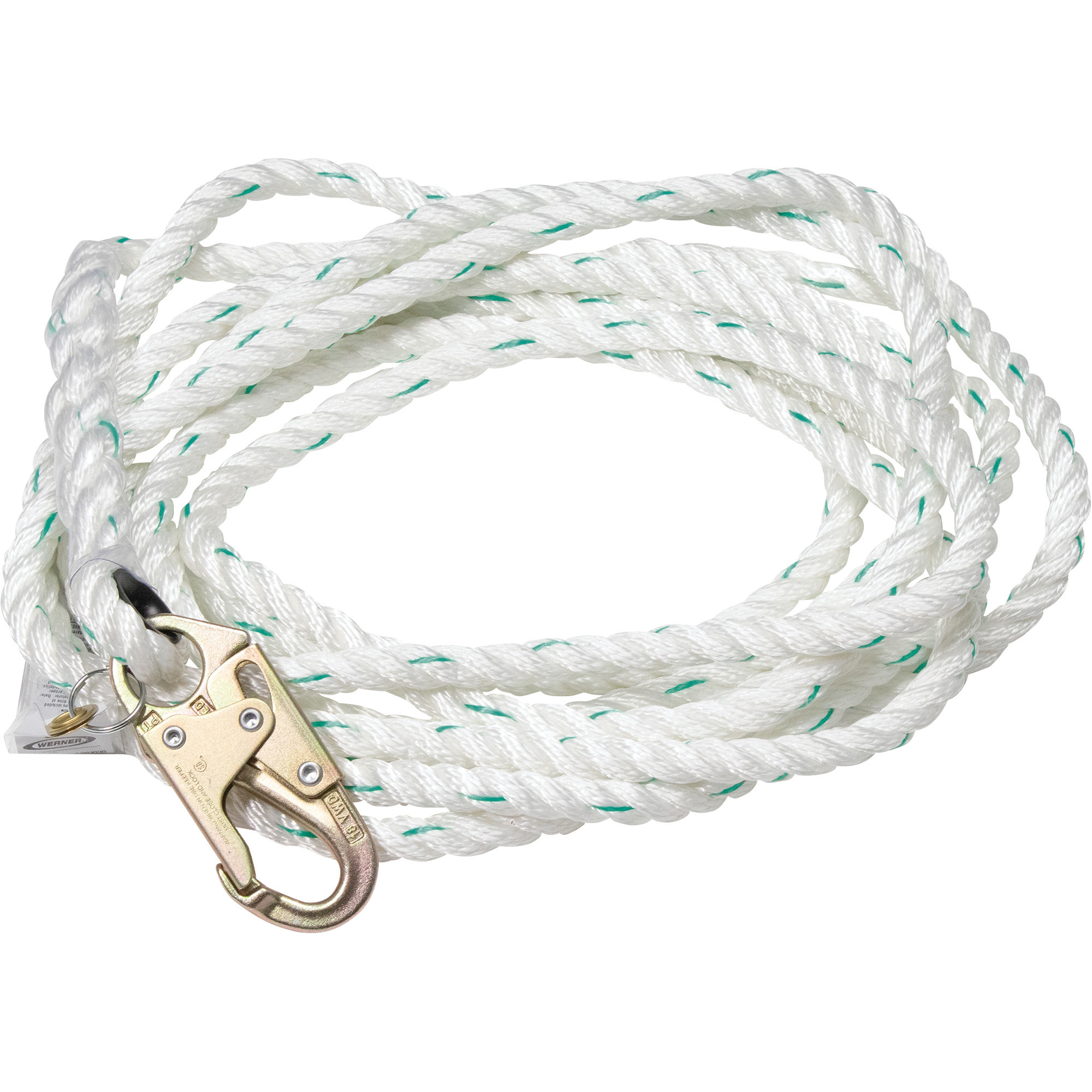 Werner Poly-Dac Vertical Lifeline with Snap Hook, 5/8in.x 30ft., Model# L201030